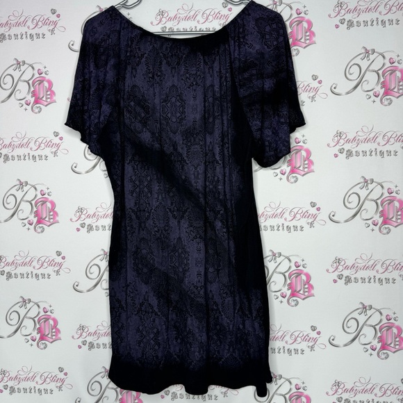 Vanilla sugar T-shirt crystal bling rhinestone diamonds paisley print boho biker - Picture 3 of 10